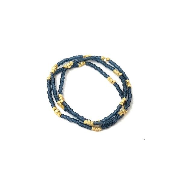 Stack of 4 Blue With Gold Accents Beaded Bracelets Dickinson Jewelers Dunkirk, MD