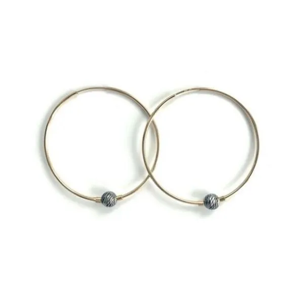 Gunmetal Bead Hoop Earrings Dickinson Jewelers Dunkirk, MD