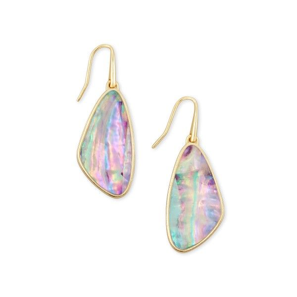 Kendra Scott Mckenna Gold Small Drop Earrings In Lilac Abalone Dickinson Jewelers Dunkirk, MD