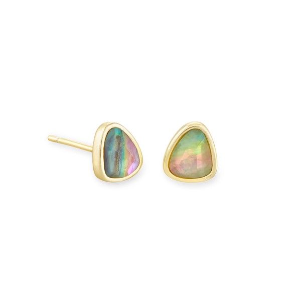 Kendra Scott Ivy Gold Stud Earrings In Lilac Abalone Dickinson Jewelers Dunkirk, MD
