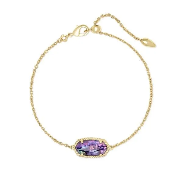 Kendra Scott Elaina Gold Single Slide Bracelet In Lilac Abalone Dickinson Jewelers Dunkirk, MD