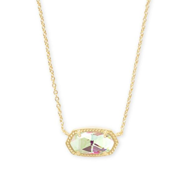 Kendra Scott Elisa Gold Pendant Necklace In Dichroic Glass Dickinson Jewelers Dunkirk, MD