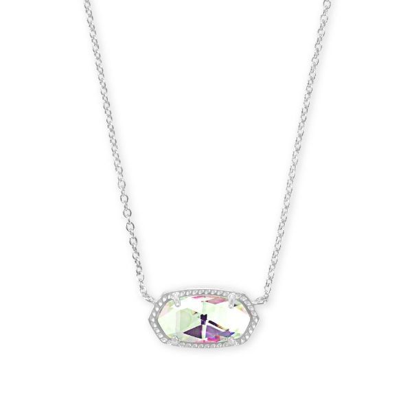 Kendra Scott Elisa Silver Pendant Necklace In Dichroic Glass Dickinson Jewelers Dunkirk, MD