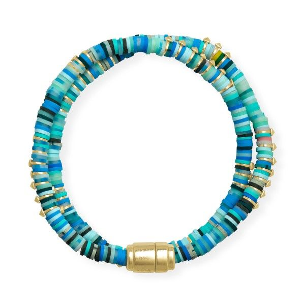 Kendra Scott Reece Gold Wrap Bracelet In Sea Green Mix Dickinson Jewelers Dunkirk, MD