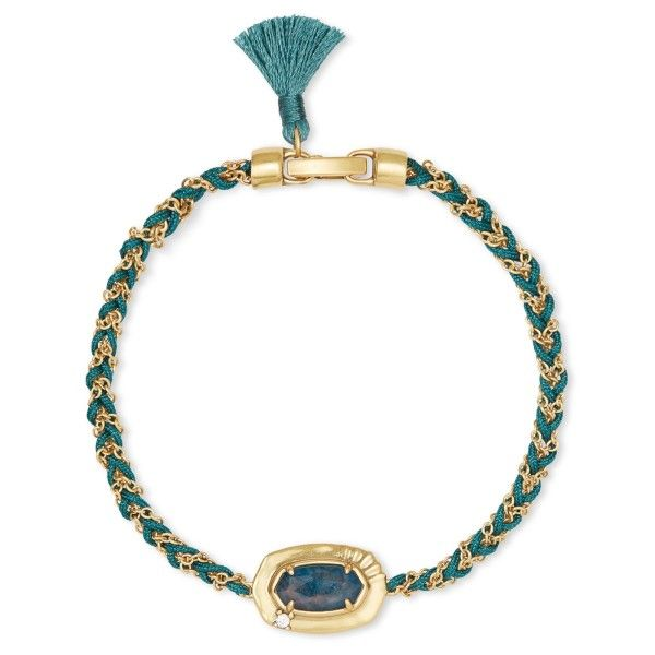 Kendra Scott Anna Vintage Gold Friendship Bracelet In Teal Apatite Dickinson Jewelers Dunkirk, MD
