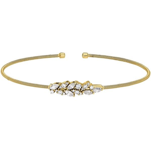Gold Finish Simulated Diamond Cuff Bracelet Dickinson Jewelers Dunkirk, MD