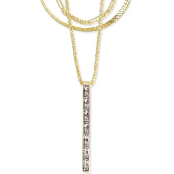 Kendra Scott Jack Gold Multi Strand Necklace In White Crystal Dickinson Jewelers Dunkirk, MD