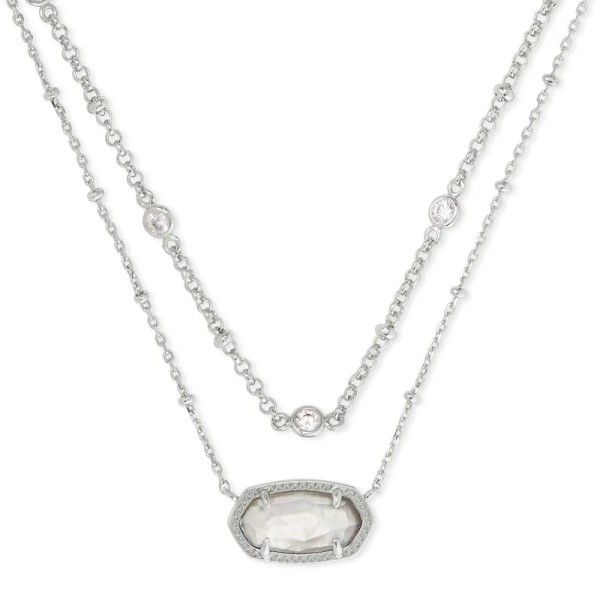 Kendra Scott Elisa Silver Multi Strand Necklace In Gray Illusion Dickinson Jewelers Dunkirk, MD