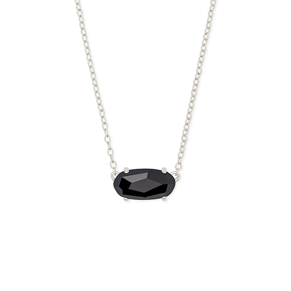 Kendra Scott Ever Silver Pendant Necklace In Black Dickinson Jewelers Dunkirk, MD