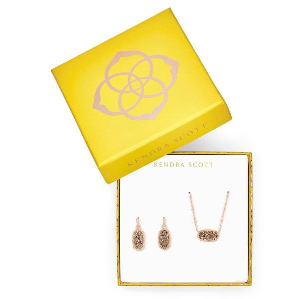 Kendra Scott Gift Box Set In Rose Gold Drusy Dickinson Jewelers Dunkirk, MD