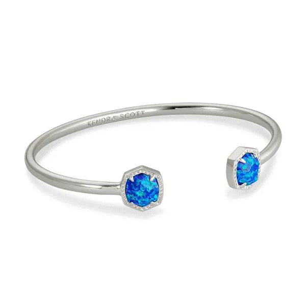 Kendra Scott Davie Silver Cuff Bracelet In Royal Blue Kyocer