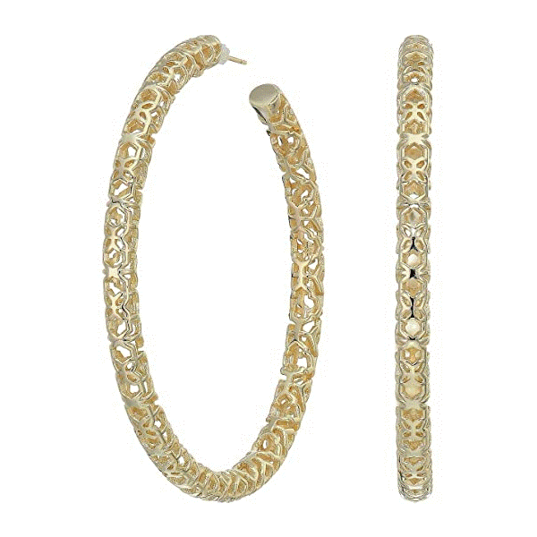Kendra Scott Maggie Hoop Earrings In Gold Filigree Dickinson Jewelers Dunkirk, MD
