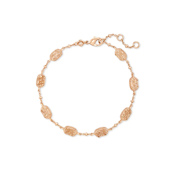 Kendra Scott Emilie Rose Gold Chain Bracelet In Sand Drusy Dickinson Jewelers Dunkirk, MD