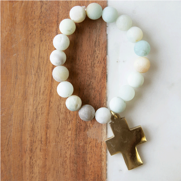 Amazonite Cross Stretch Bracelet Dickinson Jewelers Dunkirk, MD