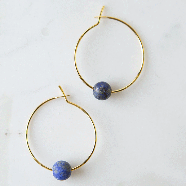 Lapis Lazuli Hoop Earrings Dickinson Jewelers Dunkirk, MD