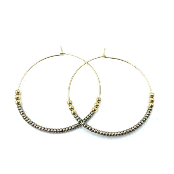 Large Bronze Bead Hoop Earrings Dickinson Jewelers Dunkirk, MD