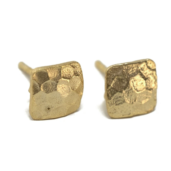 Hammered Square Stud Earrings Dickinson Jewelers Dunkirk, MD