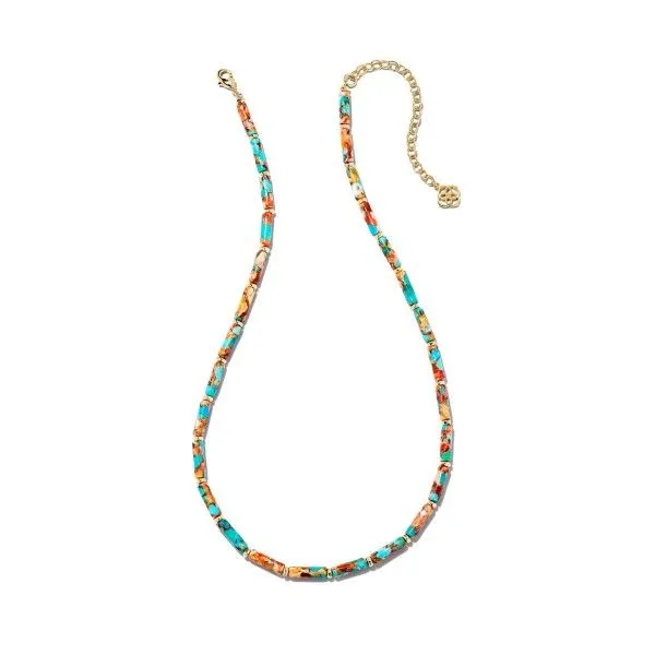 Bronze Veined Turquoise Red Oyster Strand Necklace Dickinson Jewelers Dunkirk, MD