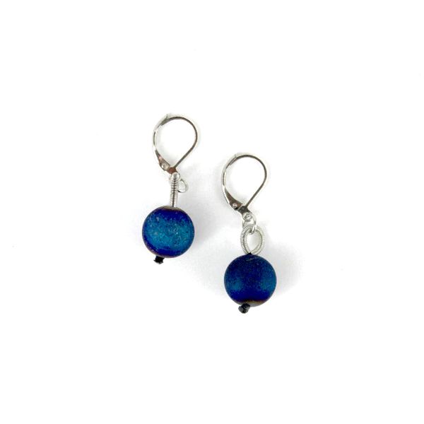 Blue Geode Wire Earrings Dickinson Jewelers Dunkirk, MD
