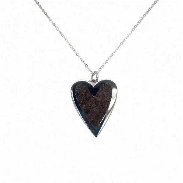 Sterling Silver "Shores of Calvert County" Heart Necklace Dickinson Jewelers Dunkirk, MD