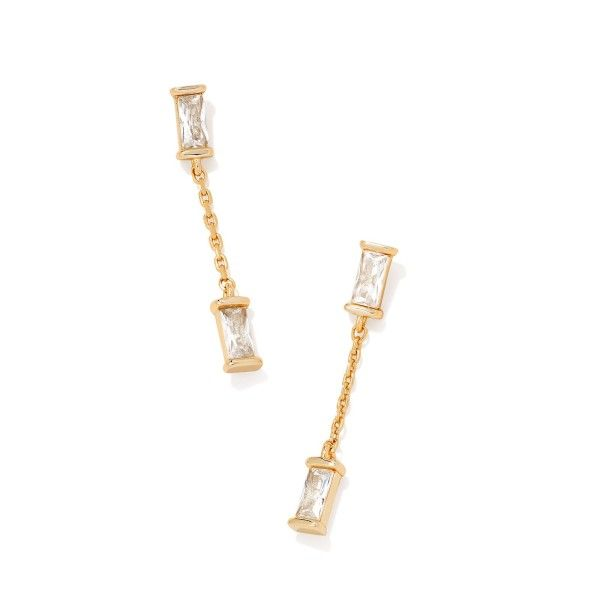 Kendra Scott Juliette Delicate Chain Bracelet Gold White Crystal – Fabtique  Clothing