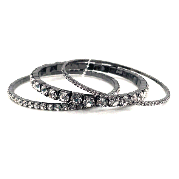 Set of 3 Crystal Bangle Bracelets Dickinson Jewelers Dunkirk, MD