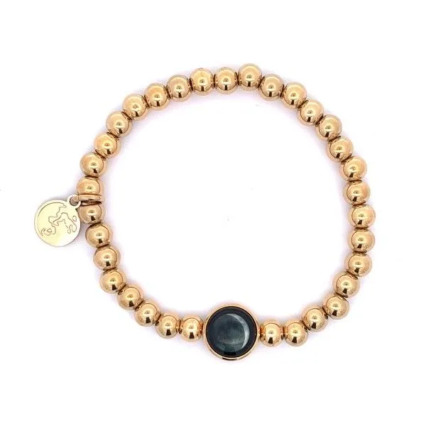 18k Gold Plated Waxing Crescent Zenith Beaded Bracelet Dickinson Jewelers Dunkirk, MD