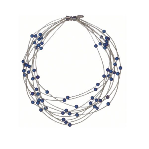 Piano Wire Blue Geode Necklace Dickinson Jewelers Dunkirk, MD