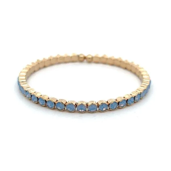 Goldtone Blue Opal Rhinestone Flex Bracelet Dickinson Jewelers Dunkirk, MD