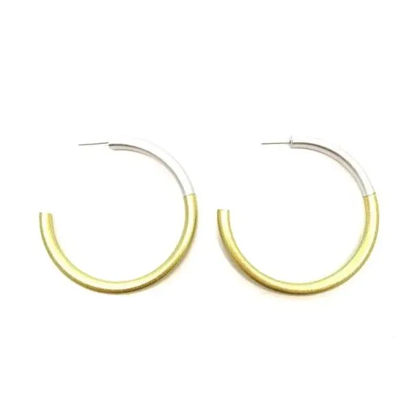 LIZ Goldtone Medium Hoop Earrings Dickinson Jewelers Dunkirk, MD