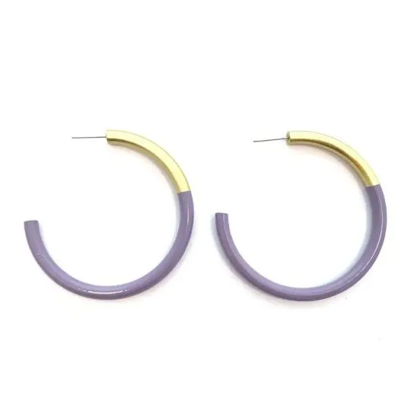 LIZ Lilac Large Hoop Earrings Dickinson Jewelers Dunkirk, MD
