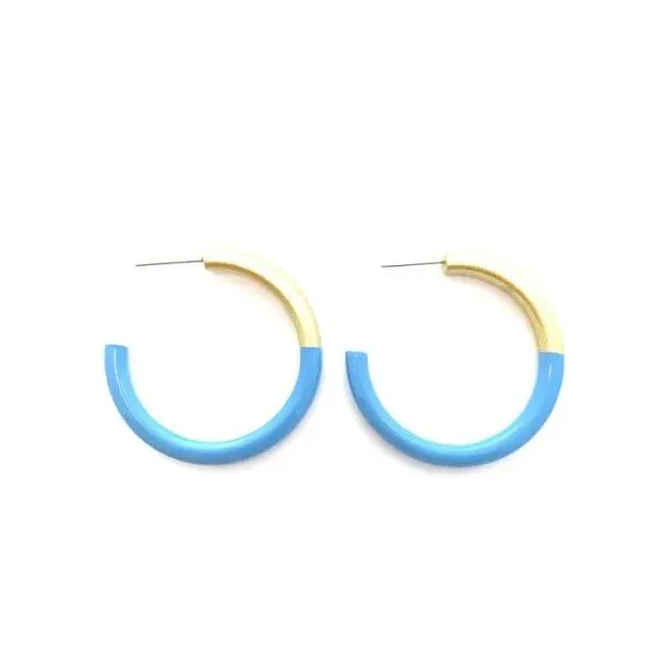 LIZ Peri Blue Medium Hoop Earrings Dickinson Jewelers Dunkirk, MD