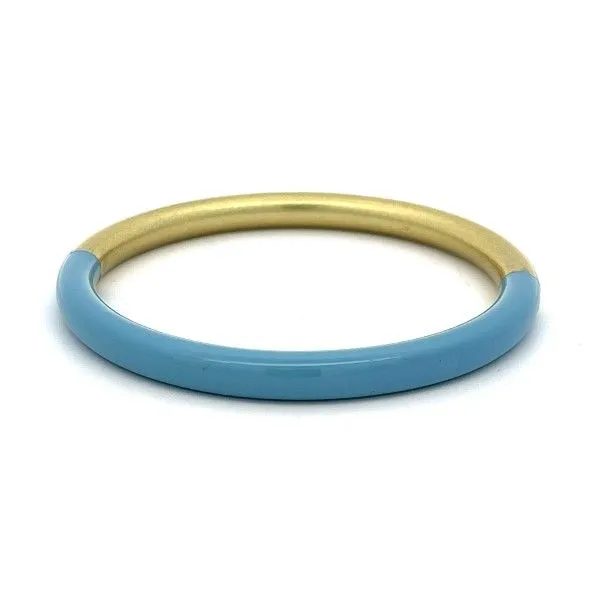 Goldtone Peri Blue Water Buffalo Bangle Bracelet Dickinson Jewelers Dunkirk, MD
