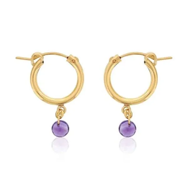 Amethyst Drop Hoop Earrings Dickinson Jewelers Dunkirk, MD
