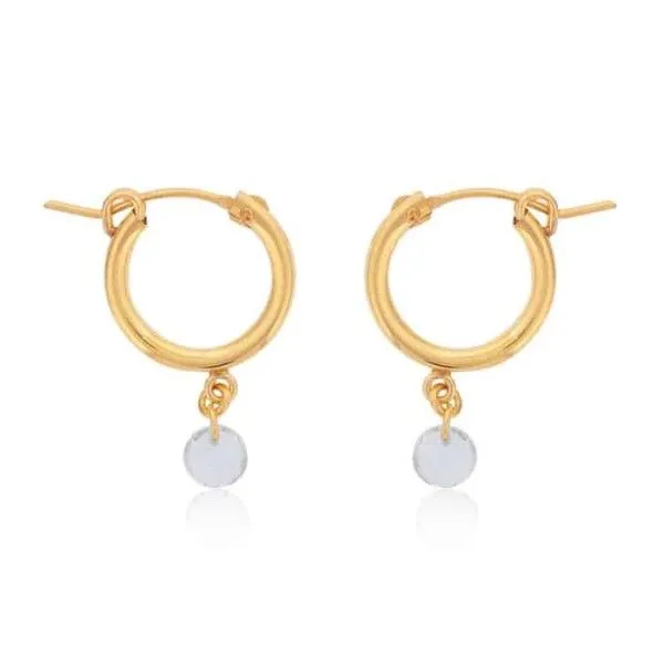 White Topaz Drop Hoop Earrings Dickinson Jewelers Dunkirk, MD