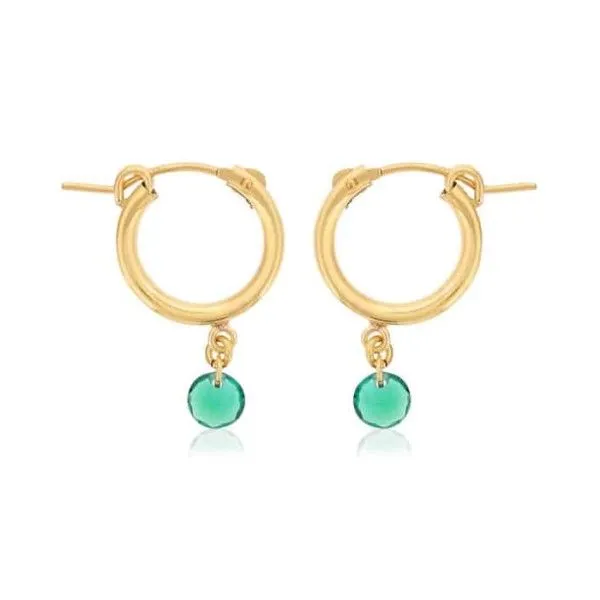 Emerald Drop Hoop Earrings Dickinson Jewelers Dunkirk, MD
