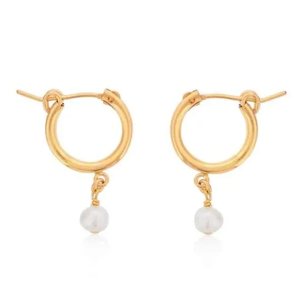 Pearl Drop Hoop Earrings Dickinson Jewelers Dunkirk, MD