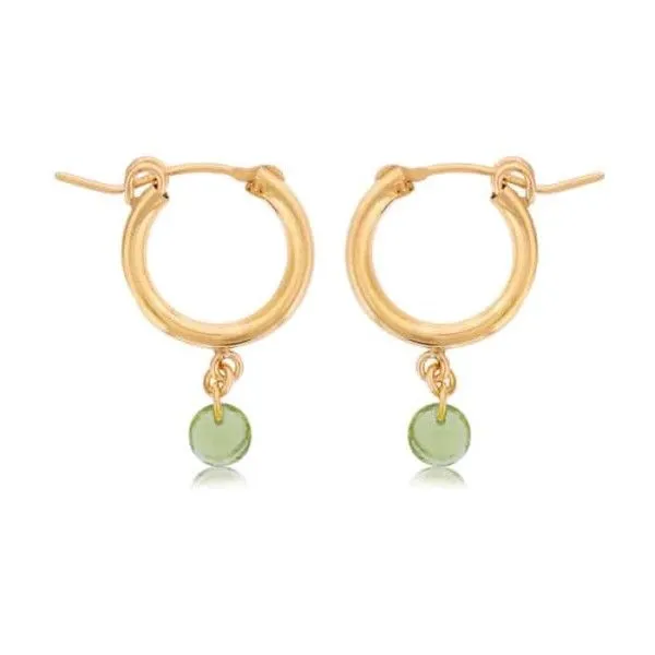 Peridot Drop Hoop Earrings Dickinson Jewelers Dunkirk, MD