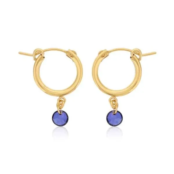 Sapphire Drop Hoop Earrings Dickinson Jewelers Dunkirk, MD