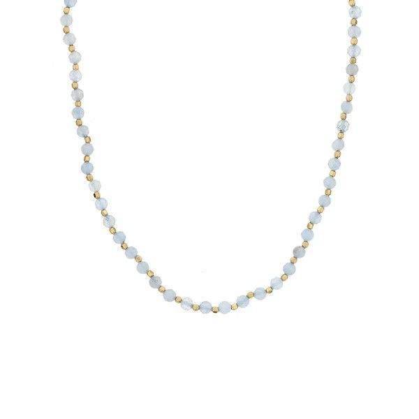 Aquamarine and Gold Filled Beaded Necklace Dickinson Jewelers Dunkirk, MD