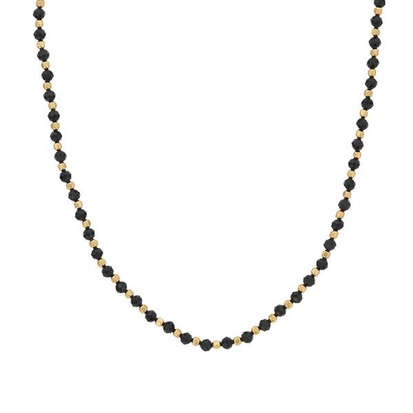 Black Agate and Gold Filled Beaded Necklace Dickinson Jewelers Dunkirk, MD