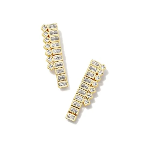 14k Gold Plated Gracie Tennis Linear Earrings Dickinson Jewelers Dunkirk, MD