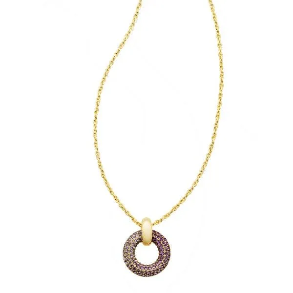 14k Gold Plated Mikki Pave Pendant Necklace Dickinson Jewelers Dunkirk, MD