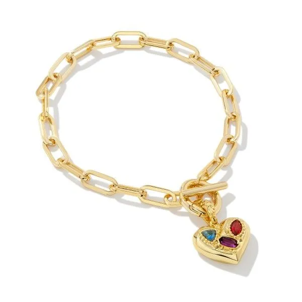 14k Gold Plated "Penny" Heart Chain Bracelet Dickinson Jewelers Dunkirk, MD