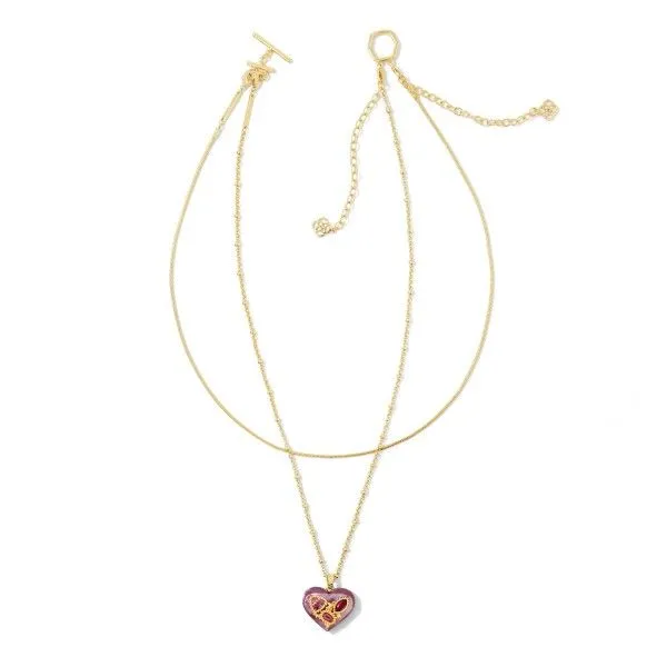 14k Gold Plated "Penny" Heart Multi Strand Necklace Image 2 Dickinson Jewelers Dunkirk, MD