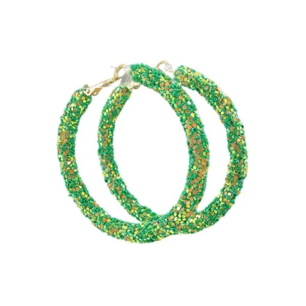 Green Glitter Hoop Earrings Dickinson Jewelers Dunkirk, MD