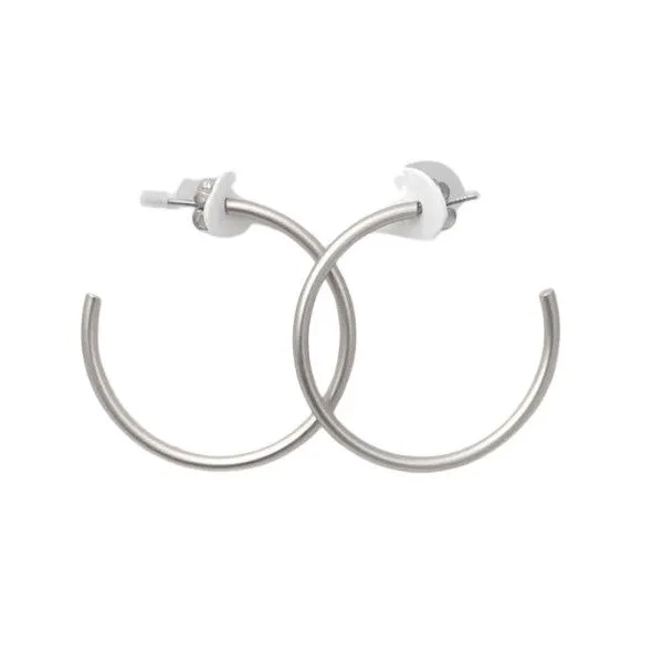 Matte White Gold Dipped Tube Hoop Earrings Dickinson Jewelers Dunkirk, MD