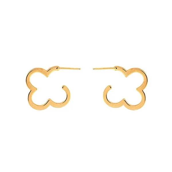 14k Gold Dipped 25mm Clover Hoop Earrings Dickinson Jewelers Dunkirk, MD