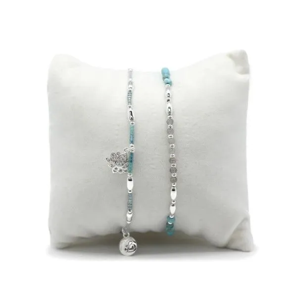 Sterling Silver Plated Beaded Bracelet Set Dickinson Jewelers Dunkirk, MD