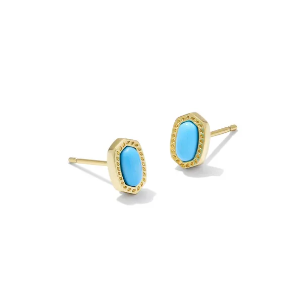 14k Gold Plated "Mini Ellie" Stud Earrings in Turquoise Dickinson Jewelers Dunkirk, MD